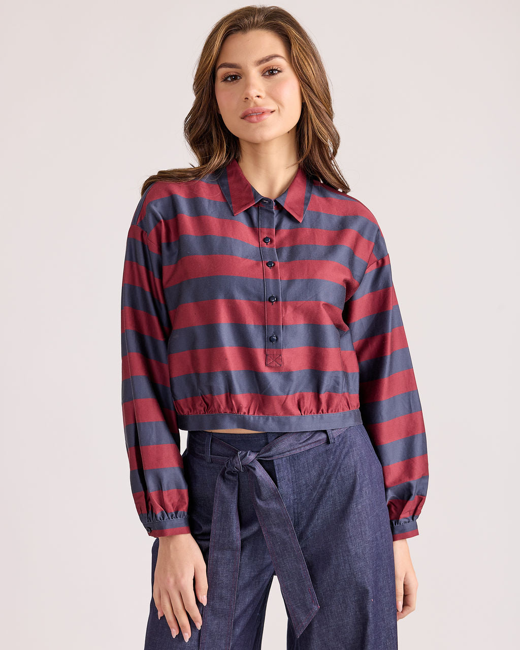 Her lip to　Multi Border Polo Top Herlipto Multi Border Polo Top